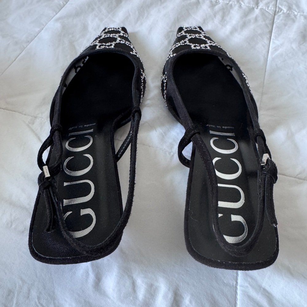 Gucci Women's GG Crystal Slingback Pump - Size 38.5 IT/ 8.5US - Picture 3 of 16